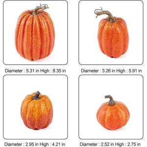 7 Stück Kürbis Halloween Deko Kürbisse Zierkürbisse Herbstdeko Herbstdekorationen Künstliche Kürbisse Für Herbst Thanksgiving Herbst Feiertagsparty Dekoration Halloween Deko