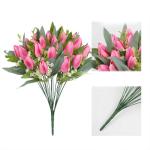 Kunstblumen 21 pcs Künstliche Blumen Tulpe Kunstblume Tulpen Real Touch Blumensträuße Dekoration für Hochzeitsdekoration Küche Büro Café Wohnkultur Rosa 1802