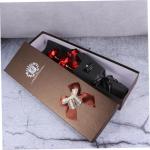 1 Stück 3 Geschenkrosen Künstliche Rosen Romantische Rosen Hochzeitsdekoration Romantische Krippendekoration Hochzeitsblumen Kunstfolie Roségoldfolie Rosenstrauß Rot