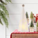 Kerstverlichting, kerstboom met ledlicht, kerstdecoratie, voor binnen, verlichte keramische kerstboom met ster, kerstdecoratie (B)