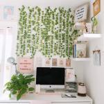 Kunstklimopslingers, 12 stuks, klimophangende slinger, ivy Leaves, kunstplant met 80 vellen om aan de muur, balkon, hek, bruiloft, thuis, party, tuin (2,2 m)