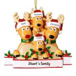 Gepersonaliseerde kersthangers met 2/3/4/5/6/7/8 familienamen - 2023 kunsthars kerstboomversiering gepersonaliseerde familie, partners en vrienden 4