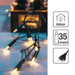 833515 Lichtsnoer voor , 35 lampjes, 5,1 m, kerstverlichting, mini-lichtketting voor ramen, kerstdecoratie, kaarsen lichtketting met stekker, lichtsnoer, stopcontact, met witte kab