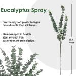 5 stuks kunstmatige eucalyptusplanten, , decoratie, eucalyptus met 3 takken, droogbloemen, decoratie voor woondecoratie, hoogte 74 cm