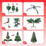 Kunstkerstboom, 180 cm, dennenboom, kerstboom, met dennenappels, sneeuw, 800 twijgen, kerstboom met metalen standaard