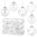 , wit, 24 stuks, kerstboomversiering, kerstdecoratie voor Kerstmis, feest