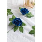 25 stks Echt uitziende Nep Rose Head, Faux Bloemen Realfor DIY Bruiloft Boeketten Centerpieces Arrangementen Party Home Decorations, Blauw