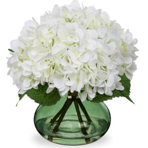 , hortensia, in glazen vaas, 3D-print, echt aanvoelend als echte hortensia, voor bruiloft, thuis, hotel, feest, bloemenarrangement
