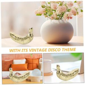 5St Disco-Banane Tischdekoration für Disco Bananenfigur Requisite Netz bürodeko büro Dekoration Hochzeitsdekoration Disco-Frucht-Requisite Bananenfigur für den Tisch Glas
