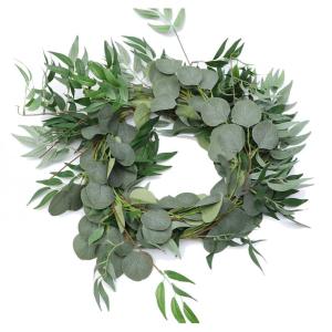 6 Ft Kunstmatige Zilveren Dollar Eucalyptus Bladeren En Wilg Wijnstokken Twijgen Bladeren Garland String Voor Thuis Party Bruiloft Decor Indoor Outdoor