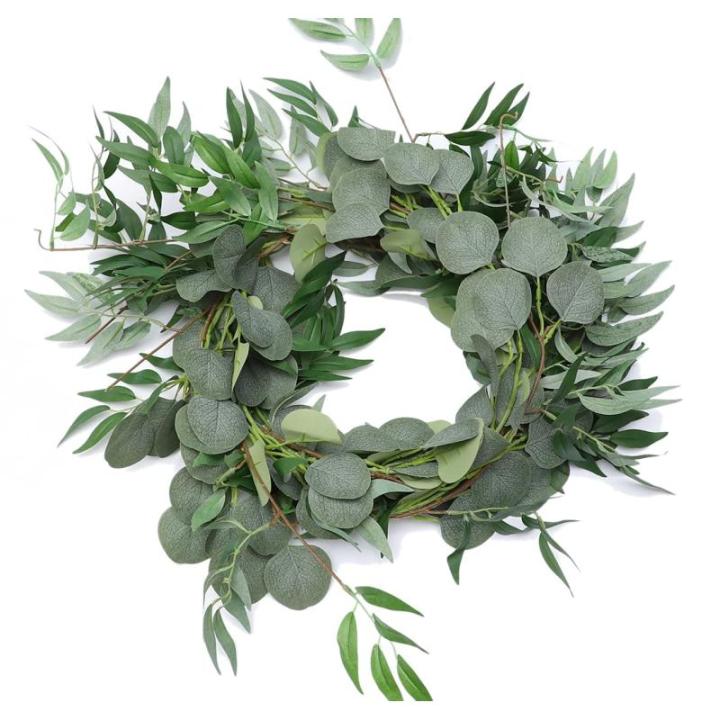 6 Ft Kunstmatige Zilveren Dollar Eucalyptus Bladeren En Wilg Wijnstokken Twijgen Bladeren Garland String Voor Thuis Party Bruiloft Decor Indoor Outdoor