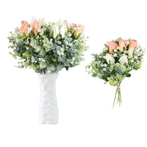 Boeket van kunstbloemen, 6 stuks, kunsttulpen, bloemen, kunstbloemen, boeket, kunst, tulp, decoratie voor bruiloft, huis, feest, festival, bloemstukken 1708
