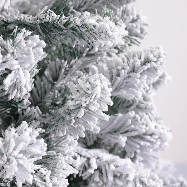 1.5m/1.8m Schneebeflockter Weihnachtsbaum, Aufklappbarer Künstlicher Weihnachtsbaum mit Metallständer, Weiße Schneespitzen, für die Partydekoration im Homeoffice(1.5m/5ft)