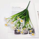 5 stuks kunstmadeliefjes, voor binnen, uv-bescherming, voor buiten, voor tuin, huis, bruiloftsdecoratie (wit)