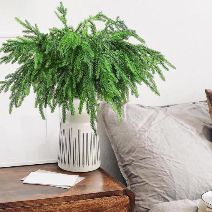 1 x realistischer 3D-Tannennadel-Zweig, Weihnachtsdekoration, Blätter, Zypressenbaumfüller, künstlicher Kranz, F7f9, grüne Weihnachtszweige