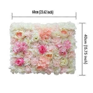 23,6 X 15,7 Zoll Großes Kunstblumen-wandpaneel, Für Hochzeitsfeier, Heimdekoration, Künstliche Seidenblumen-hintergrunddekoration(Color:18pcs)