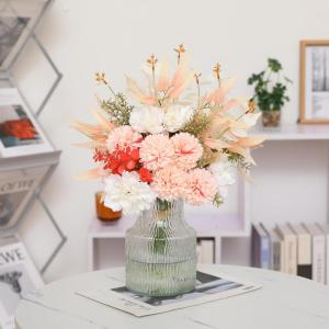 Kunstbloem zijden hortensia bloemstukken, witte bloem faux planten boeketten voor bruiloft decoraties, plastic bloemen tafel centerpieces voor thuis, tuin, kantoor decor (2, wit)