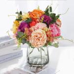 4 stuks pioenrozen, hortensia, boeket