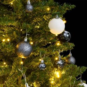 Weihnachtsbaum, Klappbar Christbaum mit 150 LEDs Kugeln Ständer, Beleuchtet Tannenbaum Kunstbaum mit 8 Beleuchtungsmodi, Weihnachtsdeko Dekobaum, 120cm