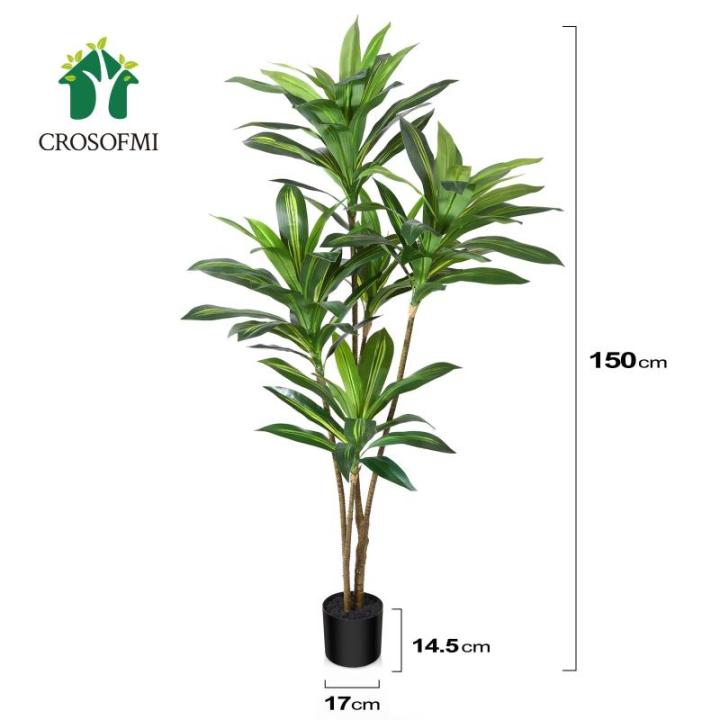 Kunstmatige drakenboom, 150 cm, tropische , perfecte in pot, nepplant, decoratie voor woonkamer, balkon, slaapkamer, kantoor, perfect cadeau voor een housewarming