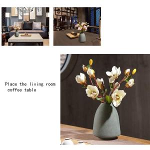 Kunstblumen Künstliche Retro-Magnolienblume mit Vase – Seidensimulationsblüte für Zuhause, Veranda und Event-Dekoration – lebensecht für jeden Anlass