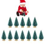 12 Stück Weihnachtsbaum Klein, Weihnachtsbaum Deko Künstlich Klein Bereifte Zeder, Winterschmuck, Tisch Modell Bäume, Kleine Sisalbäume Für Weiße Weihnachts Dekoration