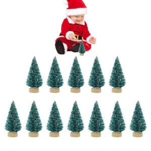 12 Weihnachtsbaum Deko Künstliche Mini-Weihnachtsbäume Aus Sisal,Miniatur Tannenbaum Baum Für Handwerk, Dekoration, Tischdekoration Miniatur Tannenbaum