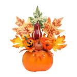 Halloween-Kürbisse, Ahornblätter, Ornament, Herbsternte, Dekor, neuartiges dekoratives Handwerk, Esstisch-Mittelstück für Geschäft und Büro, Style H