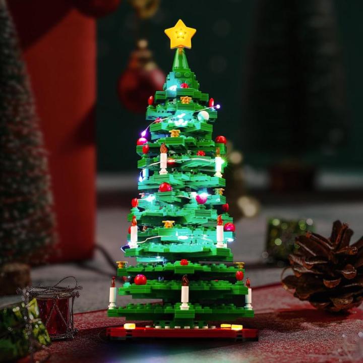 Ledverlichtingsset compatibel met Lego 40573 kerstboom (geen model), led-verlichtingsset voor kerstboom, creatief speelgoed, standaard versie
