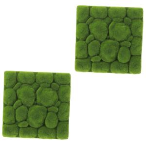 2St Simulierte Moosdekoration Schaumstoffplatte Moos Innenausstattung künstliches moos Moos-Dekorationsideen Teppiche Mikro-Szenen-Layout-Requisite künstliche Moosmatte Eva Green