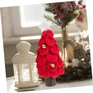 Feiertagsdekorationen Partyschmuck Weihnachtsdekorationen Weihnachtsbaumschmuck Filz Weihnachtsbaum Kleine Künstliche Fichte Dekorativer Weihnachtsbaum Desktop-schmuck Rot Gefühl