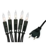 831115 lichtketting 10 pisellokaarsen helder / 4,35 m//toevoerleiding 2x1,5 m groen