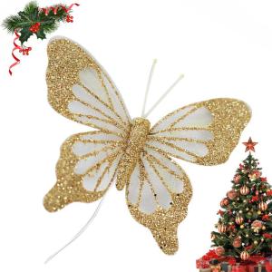 3 Pcs Silber Ornamente Für Weihnachtsbaum, Weihnachten Weihnachtsstern Künstliche Blumen Dekorationen, für Weiß Silber Weihnachtsbaum Wreaths Floral Geschenk Winter Hochzeit Ur