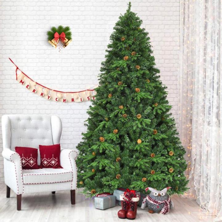 240cm LED Künstlicher Weihnachtsbaum, Christbaum mit Klappsystem und Metallständer, Tannenbaum geschmückt, Kunstbaum Weihnachten ideal für Zuhause, Büro, Geschäfte und Hotels