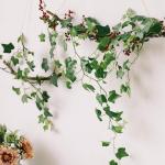 Kunstklimop, hangende slinger, klimop, kunstslinger, 2 stuks , voor esthetische decoratie, balkondecoratie