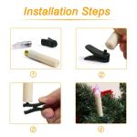 40 stuks led-kaarsen, warm wit en kleurrijk, draadloze kerstboomkaarsen met afstandsbediening, timer, flikkeren, dimbaar, kerstdecoratie, lichtketting voor kerstboom, binnen en bui