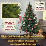 Kunstkerstboom, 220 cm, natuurgetrouwe replica met spuitgietelementen, kunstkerstboom met massief houten standaard, kunstdennenboom, (groen, 220 cm)