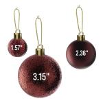 wijnrode kerstbalornamenten voor kerstversiering - 36 stuks kerstboom onbreekbare ornamenten met ophanglus voor vakantie- en feestdecoratie (combo van 6 stijlen in 3 maten)