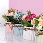 2 stuks kunstbloemen in pot, kunstbloemen, planten ter decoratie, hortensia, zijden bloemen, boeketten met keramische vaas, kunstplant, decoratie voor thuis, party, kantoor, bruilo