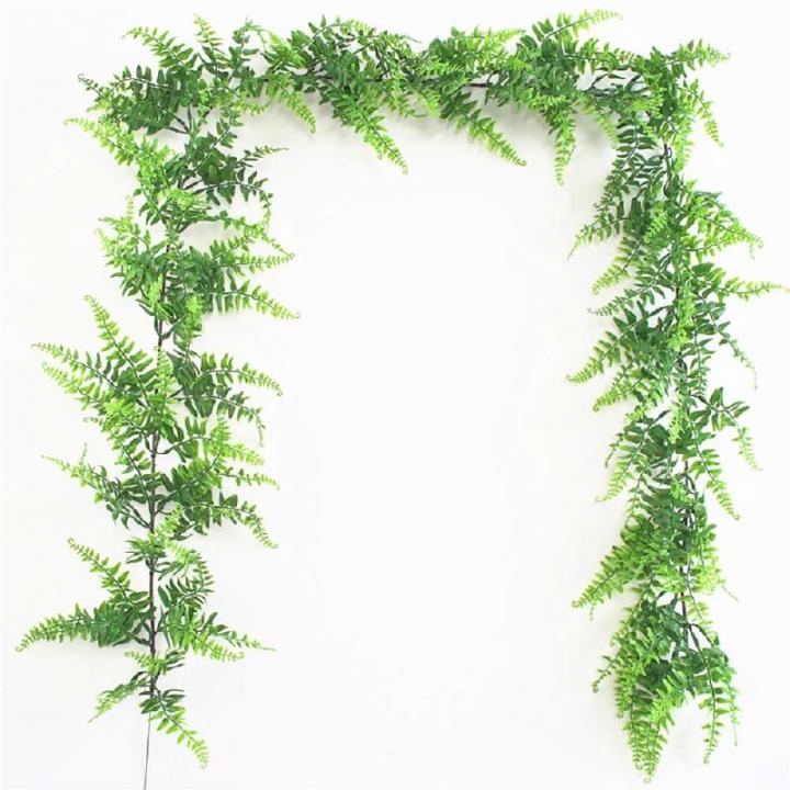 Faux Boston Varens, Wijnstokken Kunstmatige Opknoping Planten Nep Klimop Bladeren Slinger/Krans 190cm voor Bruiloft Achtergrond Boog Muur Thuis Veranda Tuin Woondecoratie
