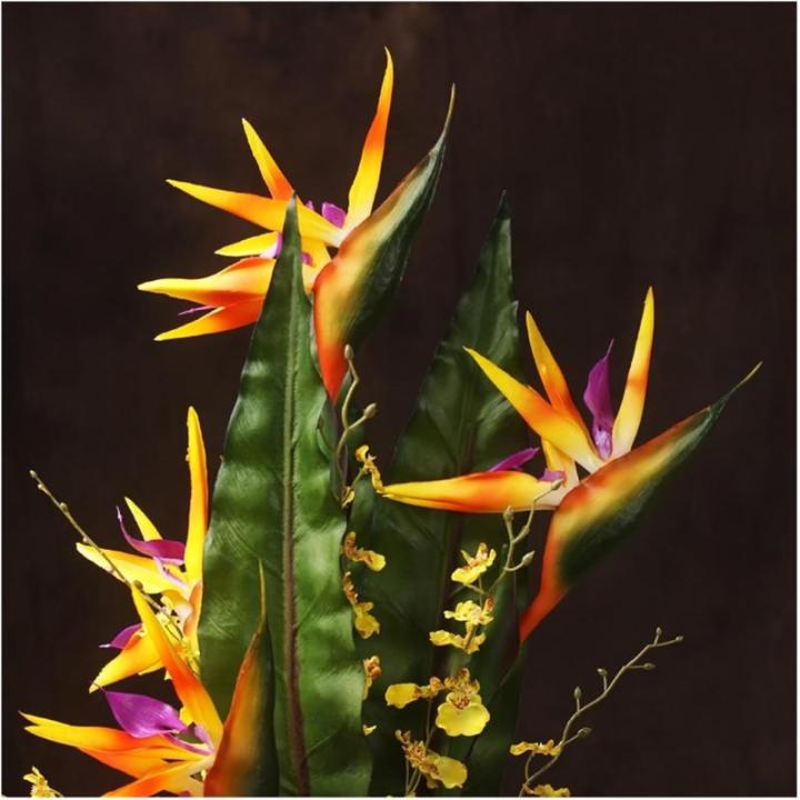Kunstblumen Lebendige orangefarbene künstliche Blumen – PU-Kunstblumen, Keramiktopf, schickes Herzstück für Wohnzimmer, Hochzeiten, Innendekoration für jeden Anlass