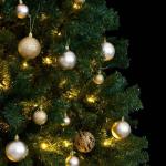 Kunstkerstboom, dennenboom, kerstboom met metalen standaard, kerstdecoratie kunstboom, 300 leds en ballen, 210 cm