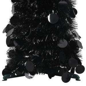 Künstlicher Pop-Up-Weihnachtsbaum Künstlicher Weihnachtsbaum Christbaum Tannenbaum Kunstbaum Weihnachten für Weihnachtsdeko Schwarz 120 cm PET
