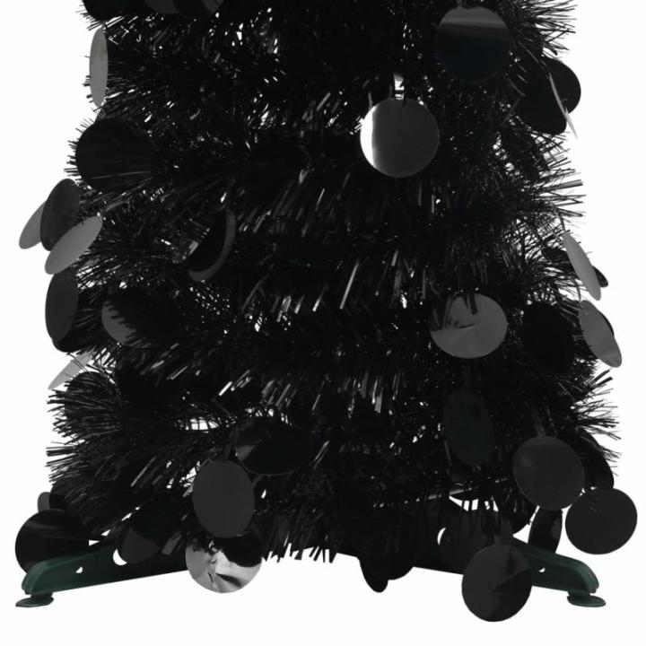 Künstlicher Pop-Up-Weihnachtsbaum Künstlicher Weihnachtsbaum Christbaum Tannenbaum Kunstbaum Weihnachten für Weihnachtsdeko Schwarz 180 cm PET