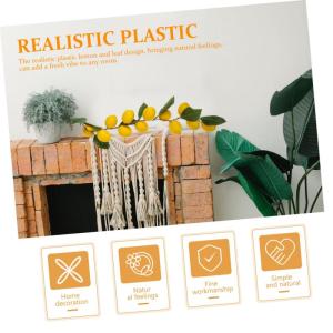 6 STK Simulation Zitronenrattan Grüne Blättergirlande Szene kunstplflanze Artificial Plant gelbe Eukalyptusgirlande Dekor Sommerliche Zitronengirlande Sommerdeko Plastik Yellow