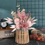 Kunstblumen Künstliche Pflanzen Blumen Deko Seidenblumen Hortensien Blumenarrangements Kernstück Hochzeit Blumenstrauß(Rouge)