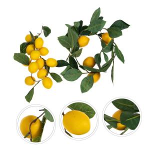 10 STK Simulation Zitronenrattan Blumenverzierungen Girlandenschmuck Frühlingsfruchtgirlande Gelbe Wohndekoration Gefälschte Zitronengirlande Künstliche Girlande Yellow Plastik