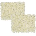 Blumenwand-Hintergrundpaneele – elfenbeinfarbene Blumen-Wandpaneele 2 Stück, 40 x 60 cm, Seidenblumen-Wandpaneele für Innenwanddekoration für Hochzeit, Party, Babyparty, Braut