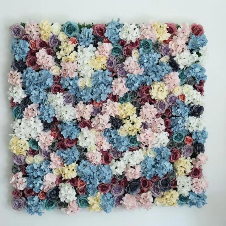 Blumen-Wandpaneel-Set, Künstlicher Wandblumen-Hintergrund, 61 X 40,6 cm, 3D-Seiden-Hortensien-Rosen-Blumenpaneel Für Fotohintergrund, Zuhause, Party, Hochzeit, Hintergrund(12PCS)