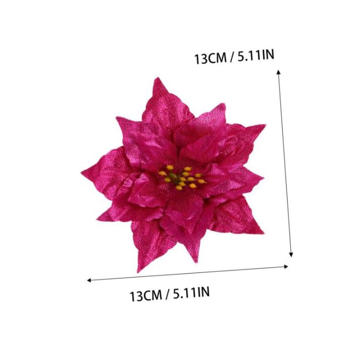 7St künstliche Blumen Weihnachtsblume Kerzenhalter Rot goldene Kerzen Mini Hochzeitsdeko weihnachtsdeko künstliche Pflanzen kunstpflanze Dekor Weihnachtskranz Blumen Sport